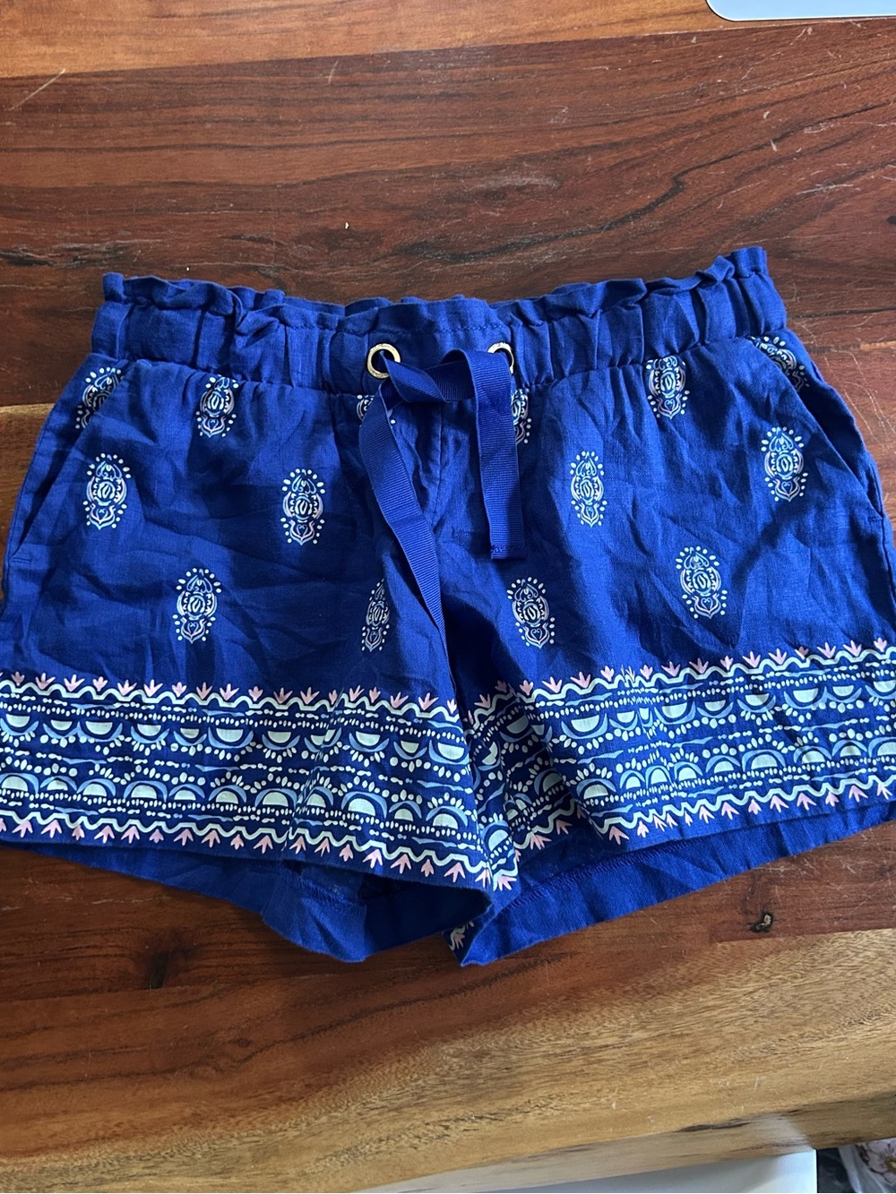 NWOT Lilly Pulitzer Lapis Lazuli Lovely lanterns Arey Linen Shorts - Picture 9 of 12